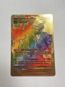 Gold Foil Garbodor VMAX Rainbow Fan Art Display Vmax Card NM - Image 1