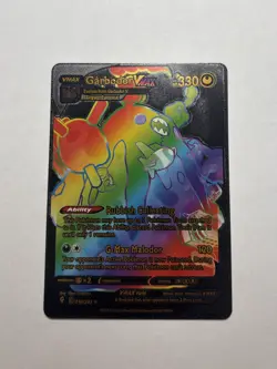 Black Foil Garbodor VMAX Rainbow Fan Art Display Vmax Card NM - Image 1