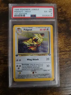 1ST EDITION 1999 VINTAGE POKEMON Pidgeot 08/64 Jungle Holo PSA 6 EX-MT ! RARE⚡ - Image 1