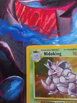 Pokemon Nidoking 11/102 Set Base Rare Holo Unlimited Wizards Card Vintage LP - Image 2