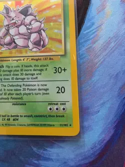 Pokemon Nidoking 11/102 Set Base Rare Holo Unlimited Wizards Card Vintage LP - Image 4