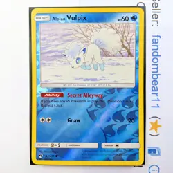 Alolan Vulpix REVERSE HOLO card 53/214 Sun & Moon Lost Thunder 2018 Pokemon TCG - Image 1