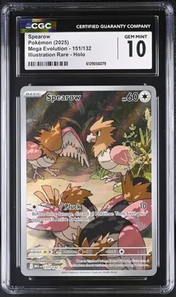 Spearow *CGC 10* Illustration Rare *Mega Evolution* #151 * Pokemon - Image 1