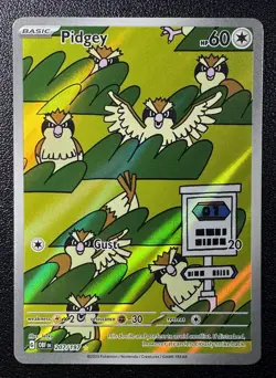 Pokemon Pidgey Illustration Rare IR Full Art Holo 207/197 Obsidian Flames - Image 1