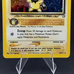 Pokemon TCG Pichu Holo Rare Neo Genesis 12/111 (Crease) - Image 3