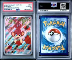 2025 POKEMON WHT EN-WHITE FLARE ILLUSTRATION RARE #099 PANSEAR PSA 10 - Image 3