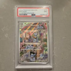 2023 POKEMON MEW EN-151 ILLUSTRATION RARE #177 MACHOKE PSA 9 - Image 1