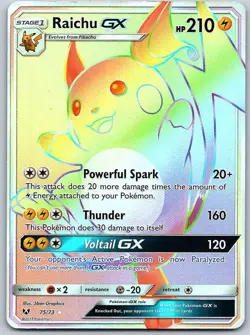Pokemon - Raichu GX (Secret) Shining Legends #75/73 -- [Lightly played] - Image 1