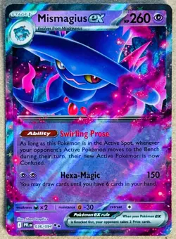 POKEMON TCG PHANTASMAL FLAMES MISMAGIUS EX DOUBLE RARE HOLO 036/094 NM+ - Image 1