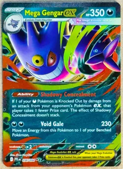 POKEMON TCG PHANTASMAL FLAMES MEGA GENGAR EX DOUBLE RARE HOLO 056/094 NM+ - Image 1