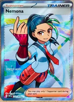 POKEMON SV PALDEAN FATES NEMONA FA ULTRA RARE HOLO 229/091 NM+ TRAINER - Image 1