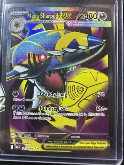 Mega Sharpedo ex Ultra Rare 113/094, Phantasmal Flames Full Art Holo Pokemon TCG - Image 1