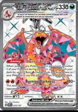 Pokemon 2023 Obsidian Flames Charizard EX SAR #215/197 - Image 1