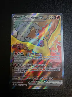 Pokemon TCG Team Rockets Moltres EX#208/182 Destined Rivals Stamped - Image 1
