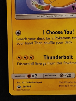 2017 Pokemon Black Star Promo Ash’s Pikachu #SM108 EX-NM - Image 5