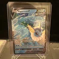 Pokemon TCG Vaporeon V SWSH150 Rapid Strike Black Star Promo LP - Image 1