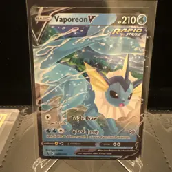 Pokemon TCG Vaporeon V SWSH150 Rapid Strike Black Star Promo LP - Image 3