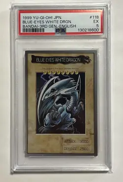 Blue Eyes White Dragon 118 Bandai Holo English Yugioh Japanese PSA5 - Image 1