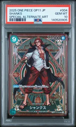 2025 One Piece OP11 EN Shanks Special Alt Art #004 PSA 10 - Image 1