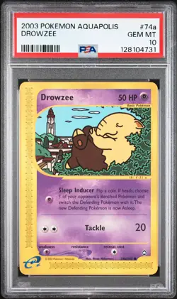 2003 POKEMON AQUAPOLIS #74A DROWZEE PSA 10 - Image 1
