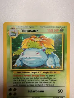 Pokemon TCG Venusaur Base Set Holo 15/102 CLEAN & GRADE READY COPY - Image 2