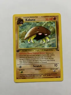 1999 Pokemon Fossil 1st Edition #50 Kabuto MP - Image 1