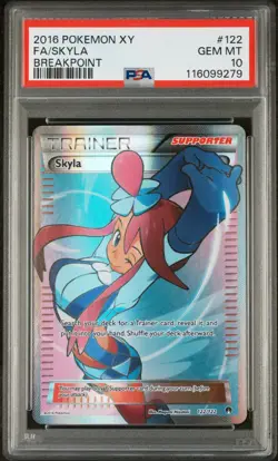 Pokemon Skyla 122/122 PSA 10 Gem Mint XY Breakpoint Full Art Trainer 2016 - Image 1