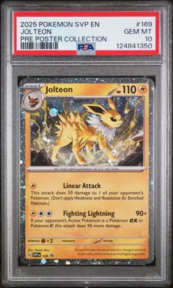 2025 Pokemon Svp En-Sv Black Star Promo #169 Jolteon Poster Collection PSA 10 - Image 1