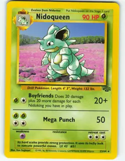 Nidoqueen - 23/64 Jungle Set - Pokemon TCG - 1999 - Image 1