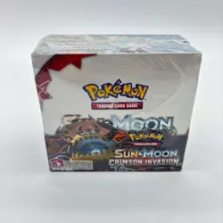 Pokemon TCG Sun & Moon Crimson Invasion Booster Box SEALED w/Acrylic Case - Image 1