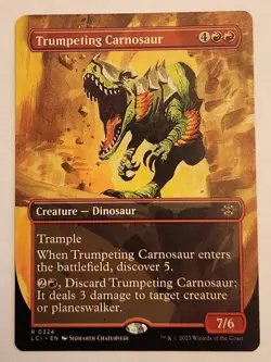 Trumpeting Carnosaur #324 Borderless Lost Caverns of Ixalan Magic Regular NM+ - Image 1