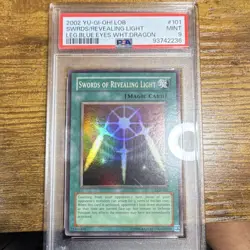 Konami Swords of Revealing Light LOB-EN101 Blue Eyes Super Rare PSA 9 2002 - Image 1