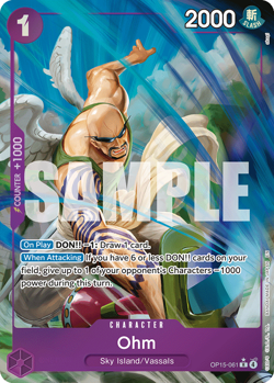 Ohm OP15-061 Alternate Art Foil Borderless NM One Piece TCG Rare Card - Image 1