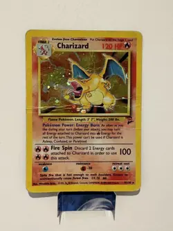 Pokemon TCG Charizard Base Set 2 4/130 Holo Rare DMG PSA 1 Candidate - Image 1