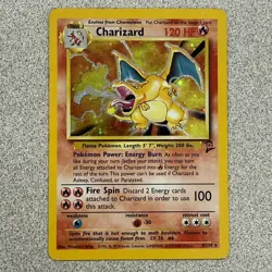 Pokemon Charizard Base Set 2 Holo /w Swirl 004/130 Vintage - DMG (Damaged) - Image 2