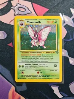 Venomoth 13/64 Jungle Holo Rare 1999 Wizards Pokemon TCG Card English MP - Image 1