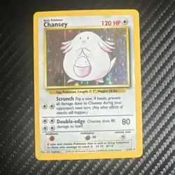 Pokemon TCG Base Set Chansey Card 3/102 Holo - Image 1