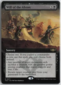 Will of the Abzan (Extended Art) R Commander: Tarkir: Dragonstorm 71 NM - Image 1