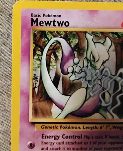 Pokemon TCG Mewtwo Black Star Promo 12 WOTC DMG #2 - Image 3