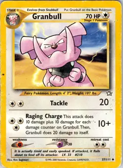 Granbull 037/111 Neo Genesis Pokemon TCG MP Unlimited - Image 1