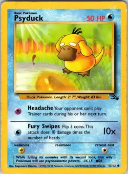 Psyduck 53/62 Fossil Pokemon MP Unlimited - Image 1