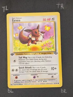 Pokemon TCG Eevee 51/64 Jungle 1st Edition Vintage 1999 WOTC (NM/LP) - Image 3