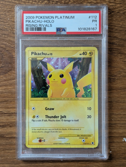 2009 Pokemon Platinum Rising Rivals PSA 1 Pikachu #112 Holo - Image 1