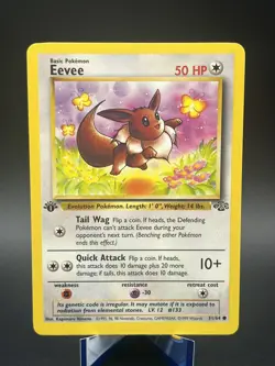 Pokemon Eevee 51/64 (1st Edition) Jungle (Never Played) *Near Mint* PACK FRESH - Image 1