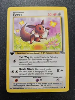 Pokemon 1st Edition Jungle Eevee 51/64 NEAR MINT - Image 1