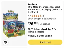 Pokemon TCG Mega Evolution Ascended Heroes Tin DISPLAY (10 Units - 2 Of Each) - Image 3