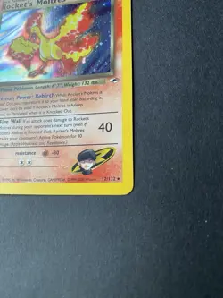 1999 Pokemon Gym Heroes Rocket’s Moltres 1st Edition 12/132 Holo Rare WOTC LP - Image 5