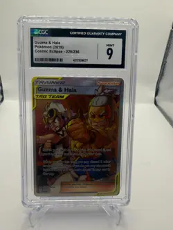 Pokemon Guzma & Hala Ultra Rare Holo Trainer Cosmic Eclipse 229/236 CGC 9 - Image 1
