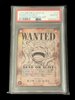 PSA 10 2023 One Piece Japanese OP09 Wanted Alternate Art Monkey D Luffy #119 - Image 1