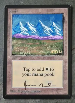 MTG Magic - Beta Plains - Altered and Signed by original artist Jesper Myrfors - Image 1